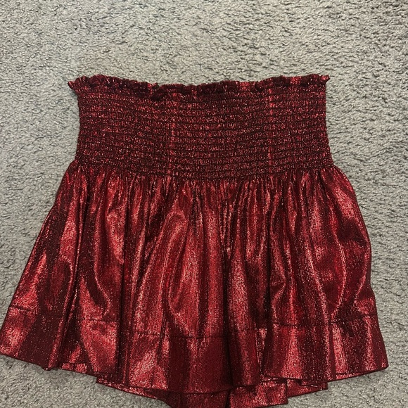 QUEEN OF SPARKLES Pants - Queen of sparkles swing shorts red